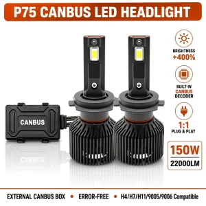 LED Lamp 3575 CSP 22000LM 150W Canbus P75 Cool White HB3 9005 HB4 9006 H1 H11 Headlight Bulbs 12V for Fiat for Vios