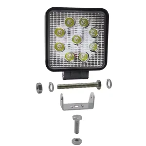 LED Light Bar 3inch 9LED Square Spotlight LED Work Light 12V 24V 27W for Car Truck 4×4 4WD Car SUV ATV
