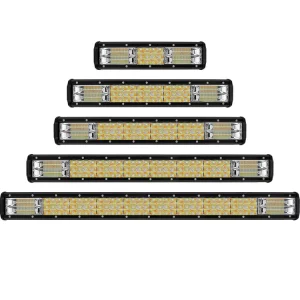 LED Light Bars Three Row 5 Kinds Flash Modes Red Yellow for Car Front Bar Work Lights New Condition Aluminium for Jeep Wrangler