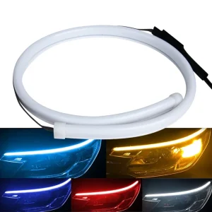 LED Lights 12V Car Daytime Running Light DRL Flexible Guide Strip Flowing Water Turn Signal Lamps Auto LED Daily Lights