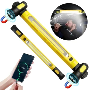 LED Magnetic Work Light Rechargeable Underhood Work Lamp with Hooks Rotating Magnetic Base for Car Repairing Emergency