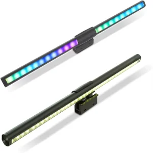 LED Monitor Light Bar Touch Sensor USB Adjustable Color Temperature Dimmable Black Aluminum Cylinder Modern Office Lighting