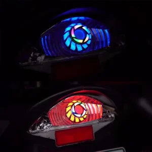 LED Motorbike Scooter Flasher Tail Brake Rear Lamp Angel Eye Flash Strobe Brake RGB LED Tail Light Motorcycle