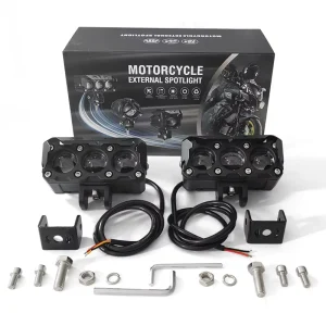 LED Motorcycle Dual Color Driving Light 40W LED Headlight Spotlight for Motorcycle Auxiliary Led Light Spotlight for Motorcycle
