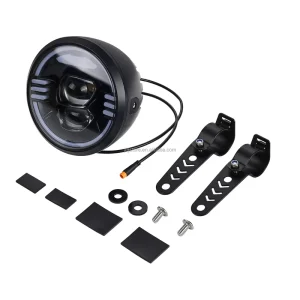 LED Motorcycle Headlight Built in Horn Front Headlamp Assembly for Electric Bike Modification