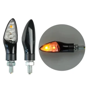 LED Motorcycle Headlight Front Rear Waterproof 12V 2 Lens Lighting System with Angle Eyes