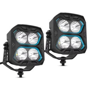 LED Offroad Lighting Dual Row LEDs White 5inch 40W IP68 Waterproof 6000 Lumens Aluminum DRL Work Light for Auto Exterior
