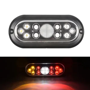 LED Oval Side Light Turn Signal Reverse Light Amber Red White 12V 24V Truck Trailer Waterproof