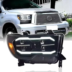 LED Projector Headlight Assembly Exclusively Compatible for Toyota Tundra & Sequoia Modified with LED DRL