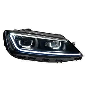 LED Projector Headlight Assembly For VW Jetta MK6 Sagitar Scanning DRL Sequential Turn Signal Plug and Play Auto Parts