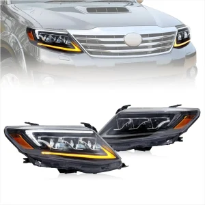 LED Projector Headlight Assembly Plug & Play For Toyota Fortuner 2011 2015 12V DRL Retrofit Front Lamp