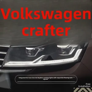 LED Projector Headlight Assembly with DRL Turn Signal Modified Compatible for Volkswagen Caravelle T6.1 Multivan