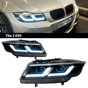 LED Projector Headlight DRL 6000K 6000LM For BMW 3 Series E90 320i 330i Retrofit Front Lamps Assembly