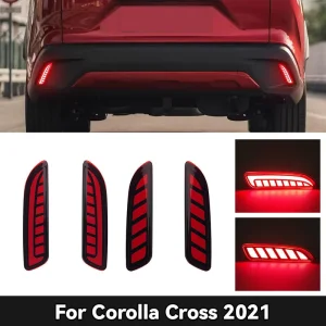LED Rear Bumper Reflector Light for Toyota Corolla Cross Dynamic Sequential Turn Signal Brake Lamp
