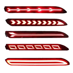 LED Rear Bumper Steering Tail Light Warning Lamp Fog Lights Turn Signal Running Water Bulbs for Toyota Camry Reiz