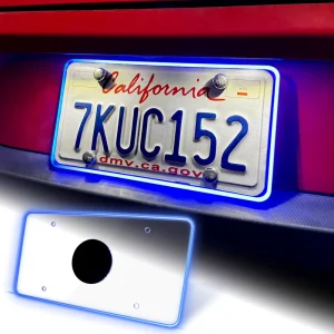 LED Rear License Plate Frame ABS Cover Waterproof License Plate Protector Universal Fit RGB Decorative Light Accessories DC12V