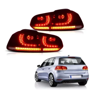 LED Rear Tail Lamp Assembly Golf 6 Mk6 Sequential Tail Light with Turn Signals New Clear Lens