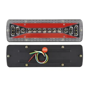 LED Rectangle Tail Light Diamond Pattern Stop Brake Turn Signal Reverse DRL 12V 24V Truck Trailer Lorry Van Waterproof