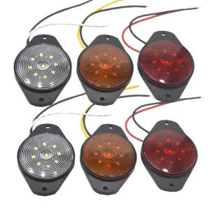 LED Round Trailer Side Marker Light Night Driving Turn Signal Tail Light Clearance Light for Truck RV CAR