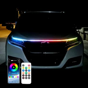 LED Running Engine Hood Cover Flexible Daytime Running Light Strip for Car LED Hood Automobile Decoration Atmosphere Light
