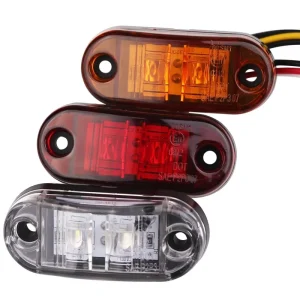LED Side Light 2 LEDs Car Side Red Yellow White Aoto Lorry Truck Light Side Marker Lights Trailer Strobe 12V 24V