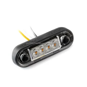 LED Side Marker Light Dual Amber White 4 LED 12 24V Semi Heavy Truck Side Light IP67 Waterproof Led Clearance Light Indicator