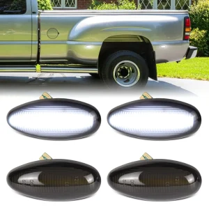 LED Side Marker Lights for Chevy Silverado GMC Sierra 2500HD 3500HD Dually Bed Rear Fender Side Marker Lamp