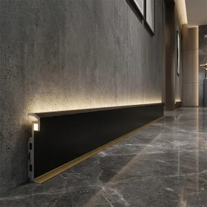 LED Skirting Board Aluminum Profile for Commercial Interior Floor Trim Lighting for Home Hotel Wall Decor Skirting Board