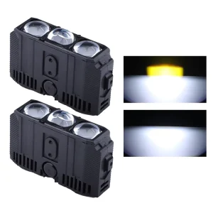 LED Spotlights 3 Eyes Driving Light Three Lens Auxiliary Lamp High Power 180W Motorcycle Car Grille Lights