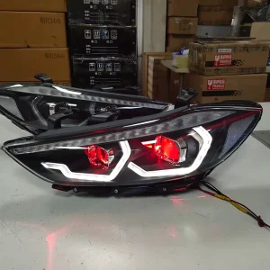 LED Strip Headlight for HYUNDAI Avante I35 Elantra Front Lamp With Bi-Xenon Projector Len LF