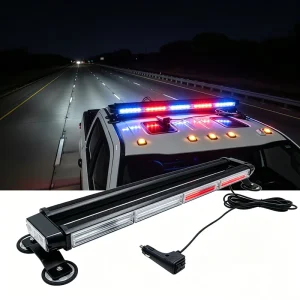 LED Strobe Light Bar Double Side Flashing Emergency Warning Lamp Magnetic Base Plug and Play for Patrol Wagon