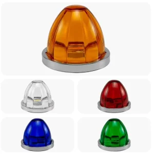LED Strobe Light Chrome Bezel Emergency Flashing Warning Lamp for Truck Trailer RV Cabin 12V 24V Amber Red Blue