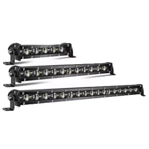 LED Super Bright Single Row White DRL Work Light Bar IP68 Waterproof 10 30V for Off Road Trucks ATVs UTVs