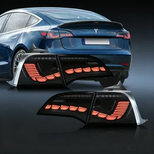 LED Tail Light Assembly For Tesla Model 3 Model Y Sequential Turn Signal Rear Lamp Auto Lighting Mod Parts
