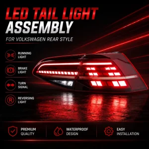 LED Tail Light Assembly for Golf 7 7.5 Sequential Turn Signal Plug Play