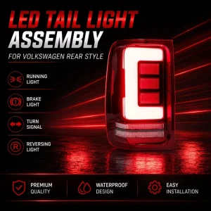 LED Tail Light Assembly for Volkswagen Amarok Sequential Turn Signal DRL Plug Play