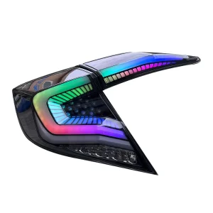 LED Tail Light RGB Assembly for Honda Civic 2016-2018 Brake Lamp with RGB APP Control