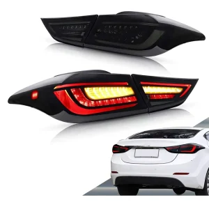 LED Tail Lights For Elantra Sedan Coupe Amber Sequential 12V DC 55W Passenger Driver Sides