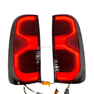 LED Tail Lights with Start-up Flowing Light Sequential Turn Signal DRL & Brake Light for Toyota Hilux Vigo Rear Lamp Assembly
