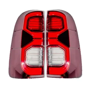 LED Taillight W Letter for Toyota Hilux Vigo Tail Lamp W o Sequential Turning Signal Rear Stop Brake Lights