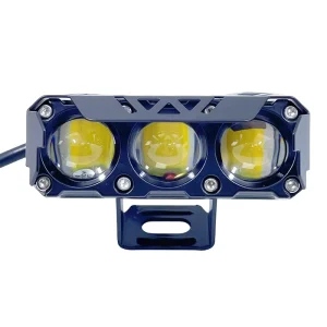 LED Trinocular External Spotlight For Motorcycle Yellow White Light Auto12V 80V Auxiliary Lamp Front Fog Lights For Motorbike