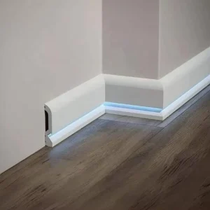 LED Wood Skirting Board Modern Hidden Baseboard Lighted Base Board Moulding Trim Decorative Line with LED Light
