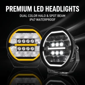 LED Work Light 1600M Off Road LED Spotlight 4×4 IP68 IP69K Bumper Roof 4WD SUV 9 Inch for Truck Offroad LED Driving Light 9 Inch