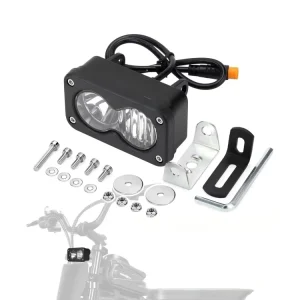 LED Work Light 3 Inch Square 20W Baja Light Waterproof Fog Light with Button Switch for Motorcycle Electric Bike Car