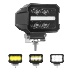 LED Work Light 4.5 Inches square Off road Car Light Cross Yellow Flash Ring Spot Light