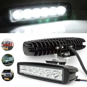 LED Work Light Bar Stainless Steel Bracket 18W 4000 Lumens 6500K IP68 Waterproof 24V Offroad 4×4 Trucks Jeeps Engineering