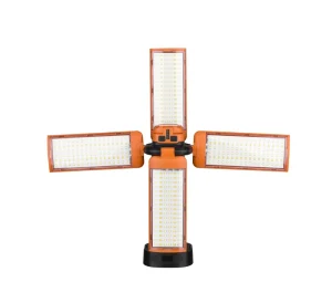 LED Work Light Camping Light Rechargeable with 4 LED Panels Retractable Stand Extendable Rod for Hiking Repairing Jobsite