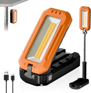 LED Work Light Rechargeable Camping Light with Magnet Base Hanging Hook Cordless Portable for Car Repairing Mechanics Emergency