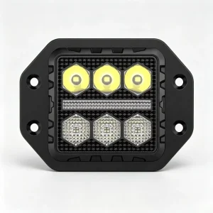 LED Work Light White & Amber Dual Color with Wiring Harness Kit Offroad Vehicle Modification Lamp