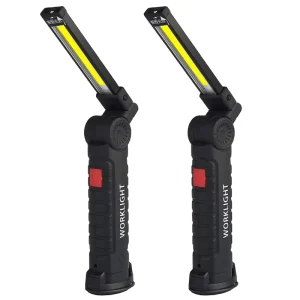 LED Work Light With Magnetic Base and Hanging Hook 360 Degree Rotate 5 Modes Rechargeable Flashlight for Car Repair Grill Outdoor